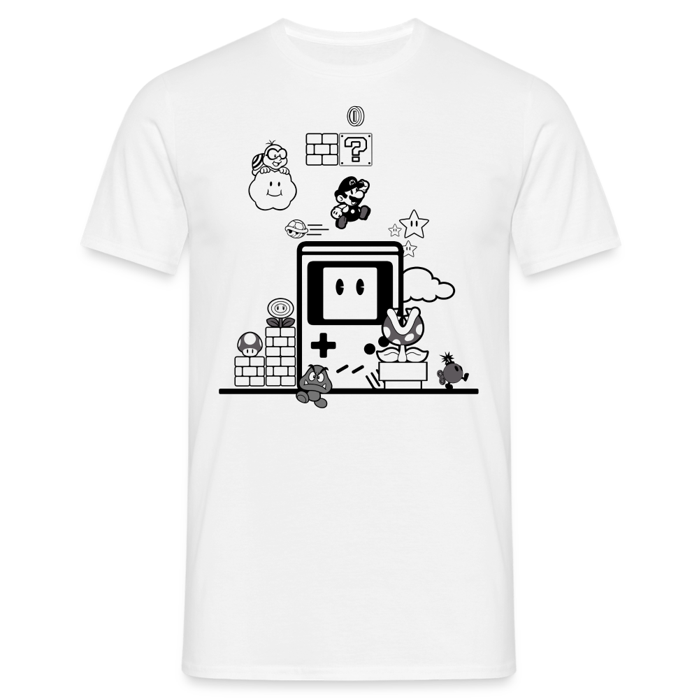 Gameboy Mario Retro Gaming T-Shirt - weiß