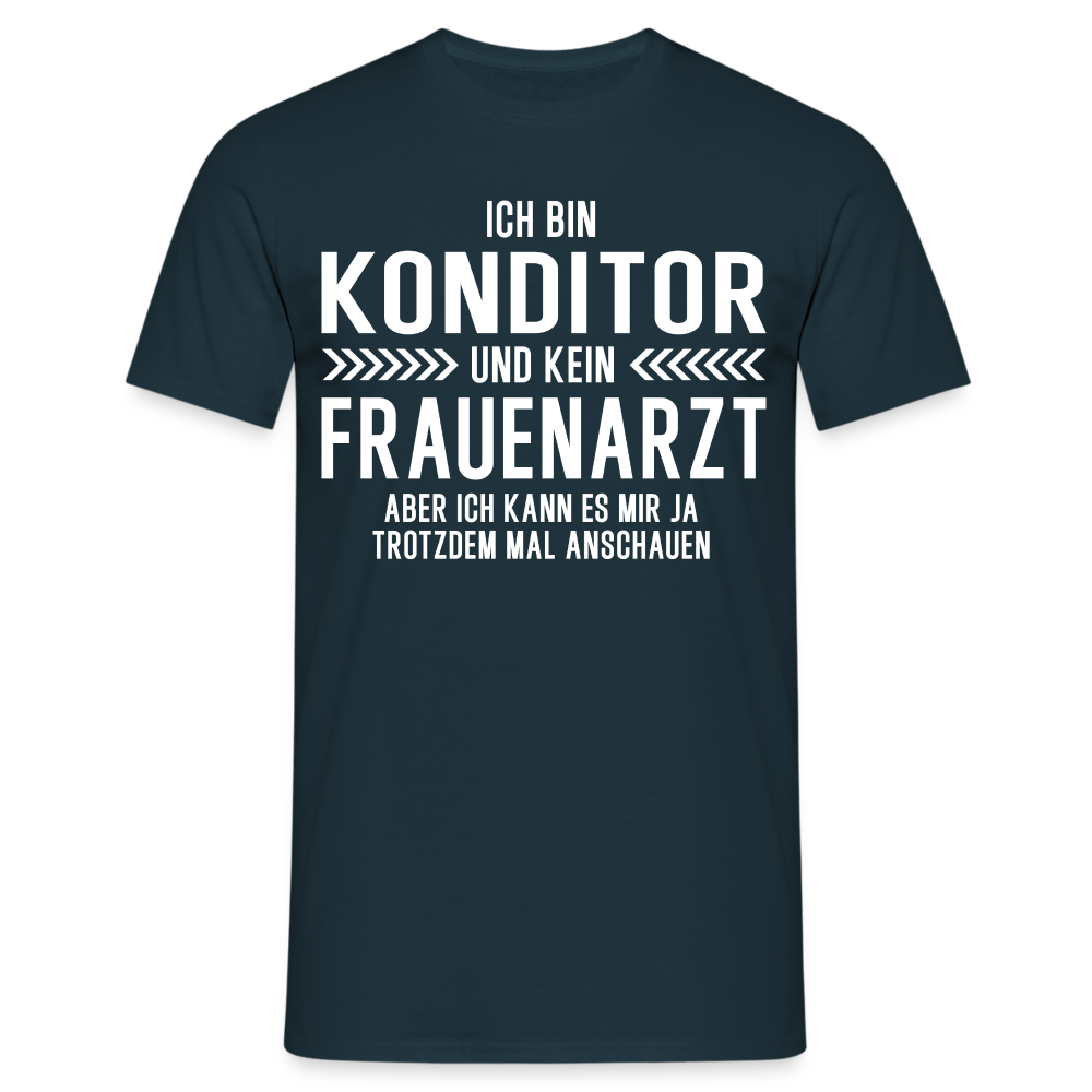 Konditor T-Shirt Bin Fliesenleger und kein Konditor Lustiges Witziges Shirt - Navy