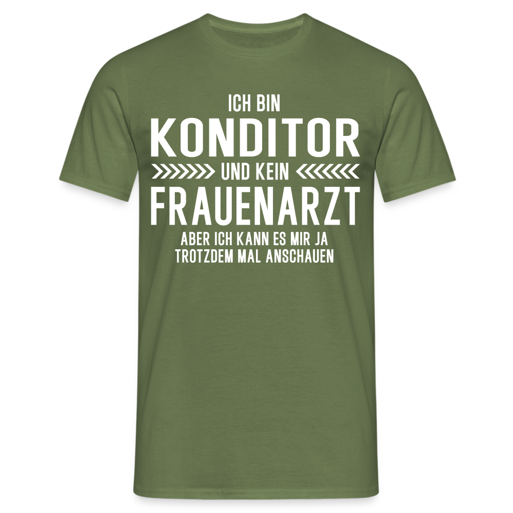 Konditor T-Shirt Bin Fliesenleger und kein Konditor Lustiges Witziges Shirt - Militärgrün