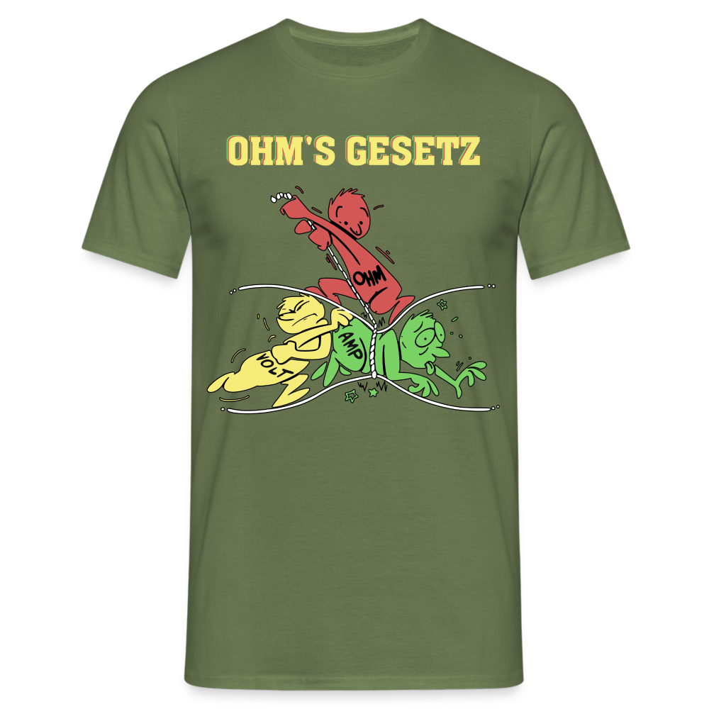 Elektriker Shirt Ohm's Gesetz Witziges T-Shirt - Militärgrün