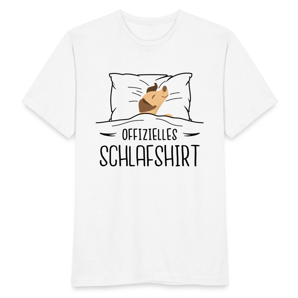 Hund im Bett Offizielles Schlafshirt Lustiges T-Shirt - weiß