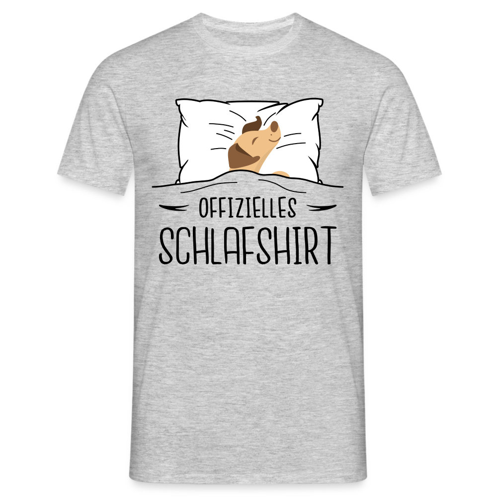 Hund im Bett Offizielles Schlafshirt Lustiges T-Shirt - Grau meliert