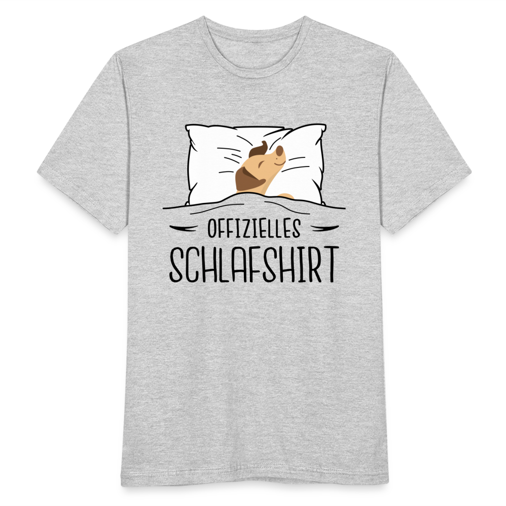 Hund im Bett Offizielles Schlafshirt Lustiges T-Shirt - Grau meliert