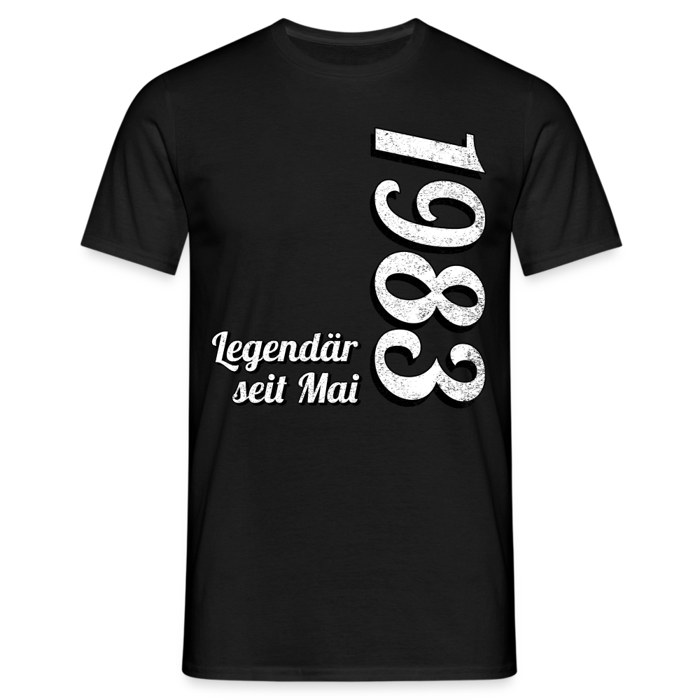 Geburtstags Geschenk Shirt Legendär seit Mai 1983 T-Shirt - Schwarz