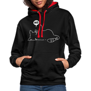 Lustige Katze Mittelfinger Nö Keine Lust Kontrast-Hoodie - Schwarz/Rot