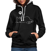 Lustige Katze Mittelfinger Nö Keine Lust Kontrast-Hoodie - Schwarz/Grau meliert