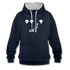 Ich bin das schwarze Schaf Lustig Sarkastisch Kontrast-Hoodie - Navy/Grau meliert