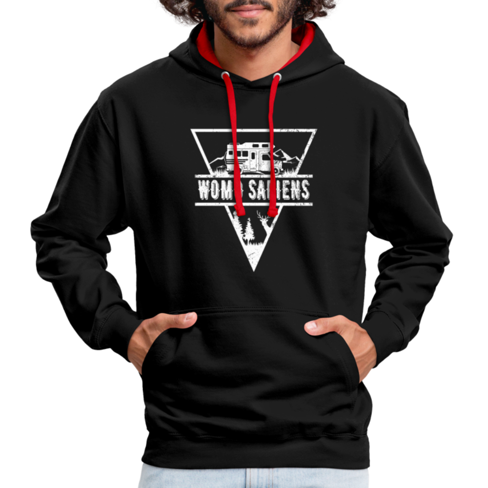 Wohnmobil WOMO SAPIENS Camper Freunde Kontrast-Hoodie - Schwarz/Rot