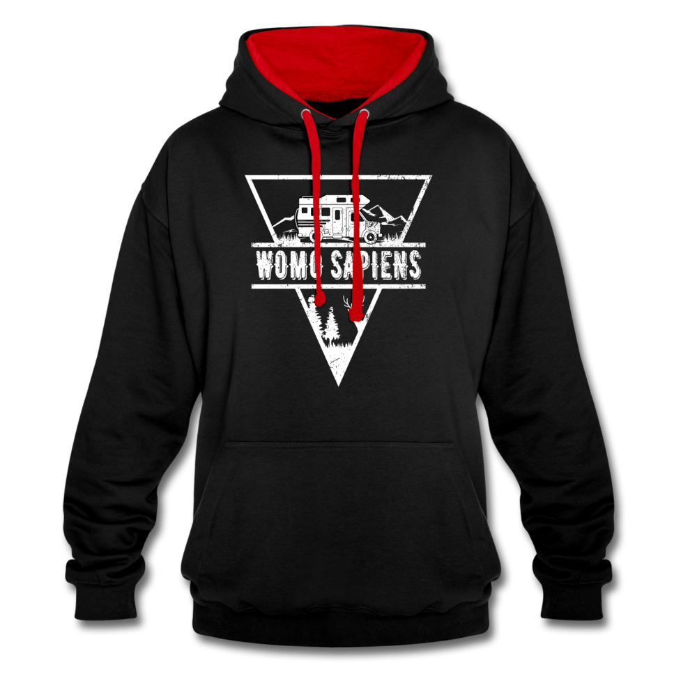 Wohnmobil WOMO SAPIENS Camper Freunde Kontrast-Hoodie - Schwarz/Rot