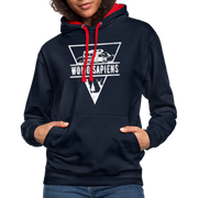 Wohnmobil WOMO SAPIENS Camper Freunde Kontrast-Hoodie - Navy/Rot