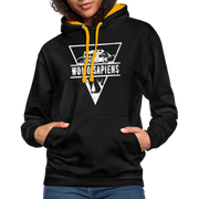 Wohnmobil WOMO SAPIENS Camper Freunde Kontrast-Hoodie - Schwarz/Gold
