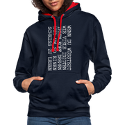Wenn du wüsstest wie viel Idioten ihren Kopf drehen Kontrast-Hoodie - Navy/Rot