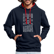Wenn du wüsstest wie viel Idioten ihren Kopf drehen Kontrast-Hoodie - Navy/Rot