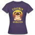 Mops Hund Yoga Einatmen Ausrasten Lustiges Frauen T-Shirt - Dunkellila