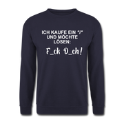 Ich kaufe ein "i" und möchte lösen F_ck D_ch - Lustiger Unisex Pullover - Navy