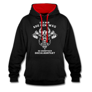 Wikinger Axt geh mir aus dem Weg Lustiger Kontrast-Hoodie - Schwarz/Rot