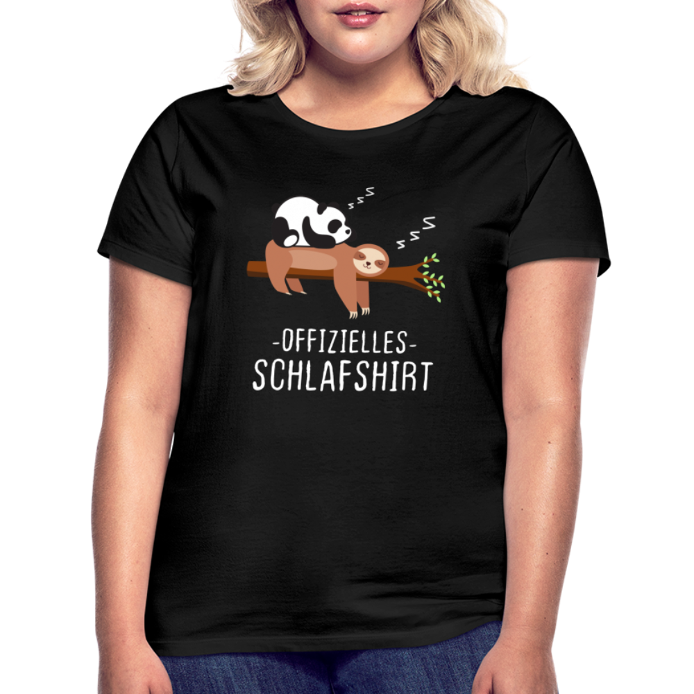 Panda Faultier Offizielles Schlafshirt Lustiges Frauen T-Shirt - Schwarz