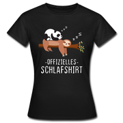 Panda Faultier Offizielles Schlafshirt Lustiges Frauen T-Shirt - Schwarz