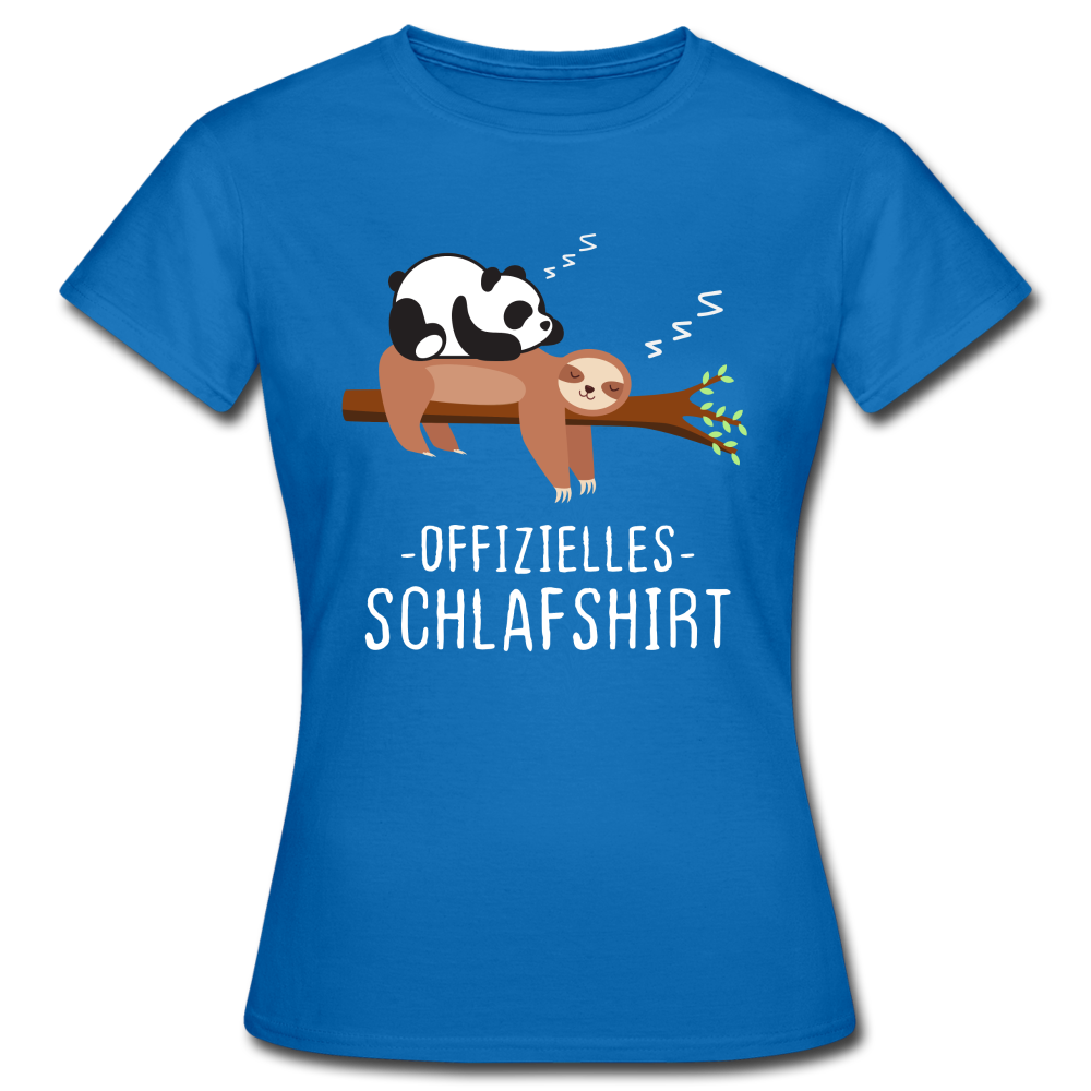 Panda Faultier Offizielles Schlafshirt Lustiges Frauen T-Shirt - Royalblau