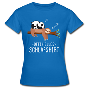 Panda Faultier Offizielles Schlafshirt Lustiges Frauen T-Shirt - Royalblau