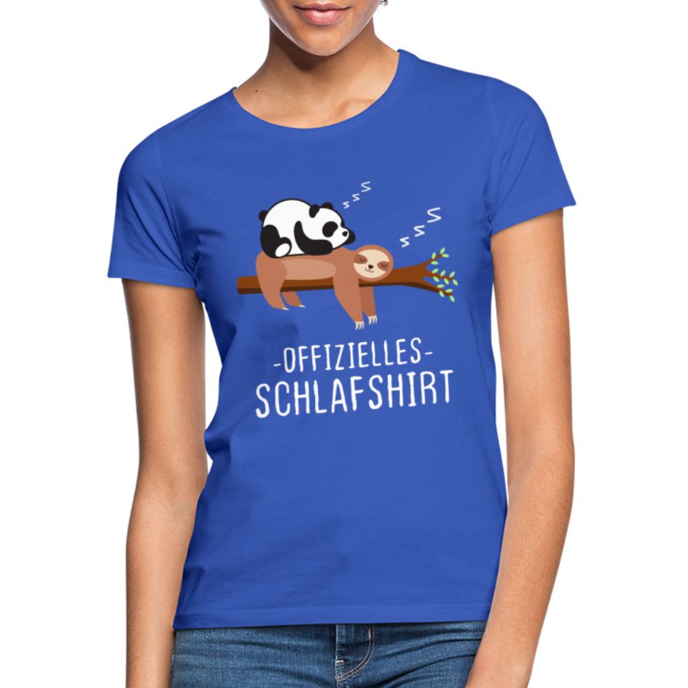 Panda Faultier Offizielles Schlafshirt Lustiges Frauen T-Shirt - Royalblau