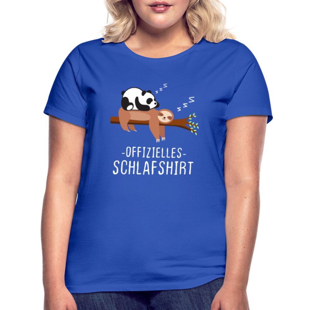 Panda Faultier Offizielles Schlafshirt Lustiges Frauen T-Shirt - Royalblau