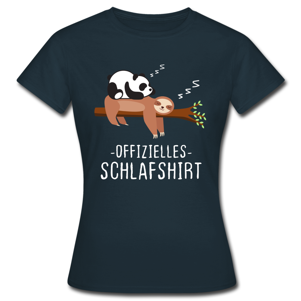 Panda Faultier Offizielles Schlafshirt Lustiges Frauen T-Shirt - Navy