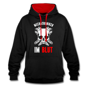 Mechatroniker Mechaniker im Blut Kontrast-Hoodie - Schwarz/Rot