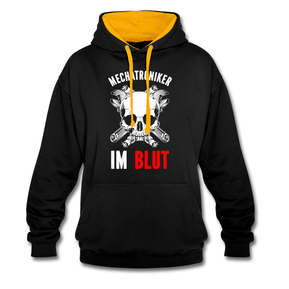 Mechatroniker Mechaniker im Blut Kontrast-Hoodie - Schwarz/Gold