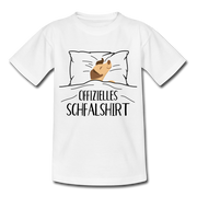 Hund im Bett Offizielles Schlafshirt Lustiges Kinder T-Shirt - Weiß