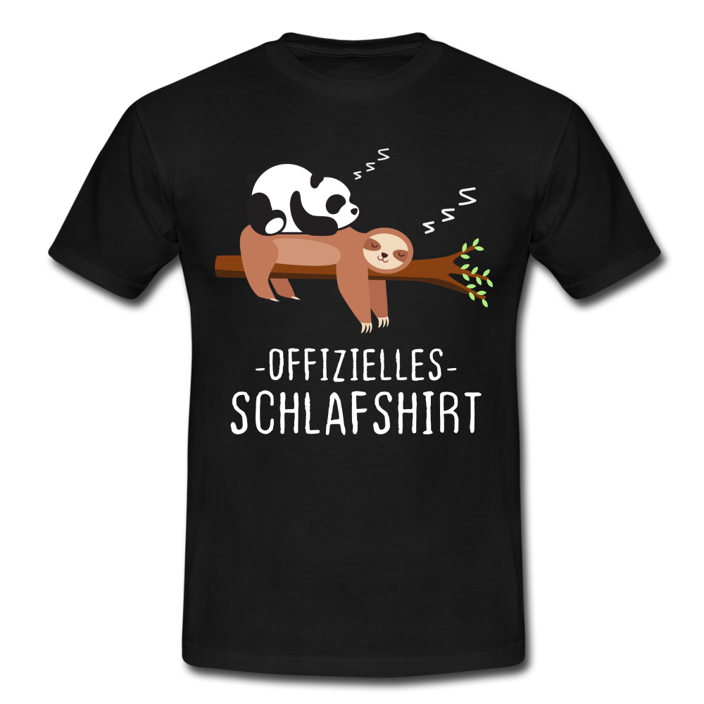 Panda Faultier Offizielles Schfafshirt Lustiges T-Shirt - Schwarz