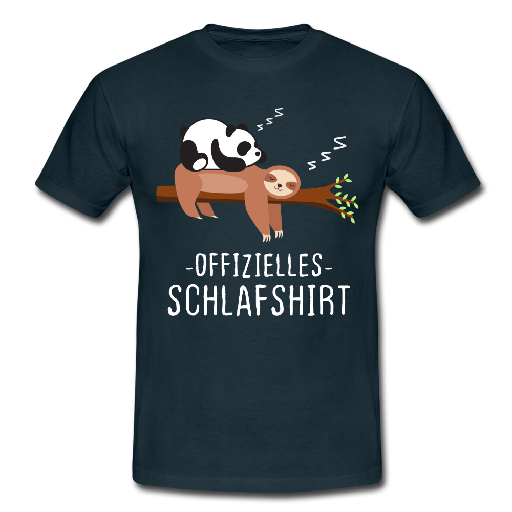 Panda Faultier Offizielles Schfafshirt Lustiges T-Shirt - Navy