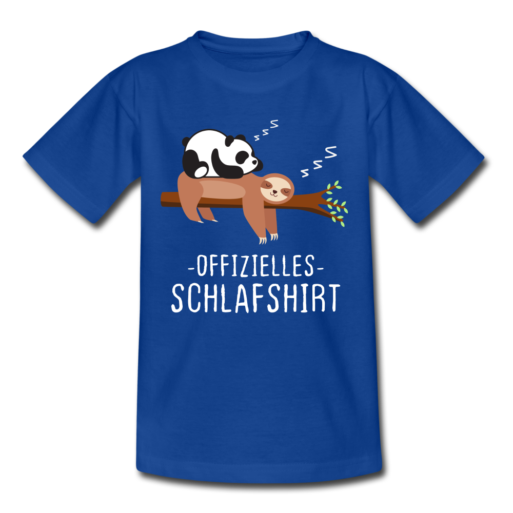 Panda Faultier Offizielles Schlafshirt Lustiges Kinder T-Shirt - Royalblau