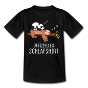 Panda Faultier Offizielles Schlafshirt Lustiges Kinder T-Shirt - Schwarz