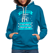 Gaming Gamer Zocken - Ich Zocke nicht immer Kontrast-Hoodie - Pfauenblau/Grau meliert