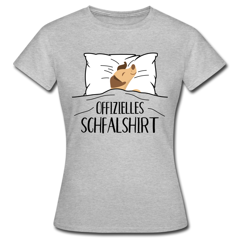 Hund im Bett Offizielles Schlafshirt Lustiges Frauen T-Shirt - Grau meliert