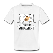 Hund im Bett Offizielles Schlafshirt Lustiges Kinder Premium T-Shirt - Weiß