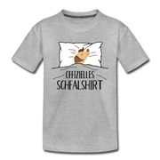 Hund im Bett Offizielles Schlafshirt Lustiges Kinder Premium T-Shirt - Grau meliert