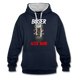 Totenkopf Sonnenbrille Böser Alter Mann Lustiger Kontrast-Hoodie - Navy/Grau meliert