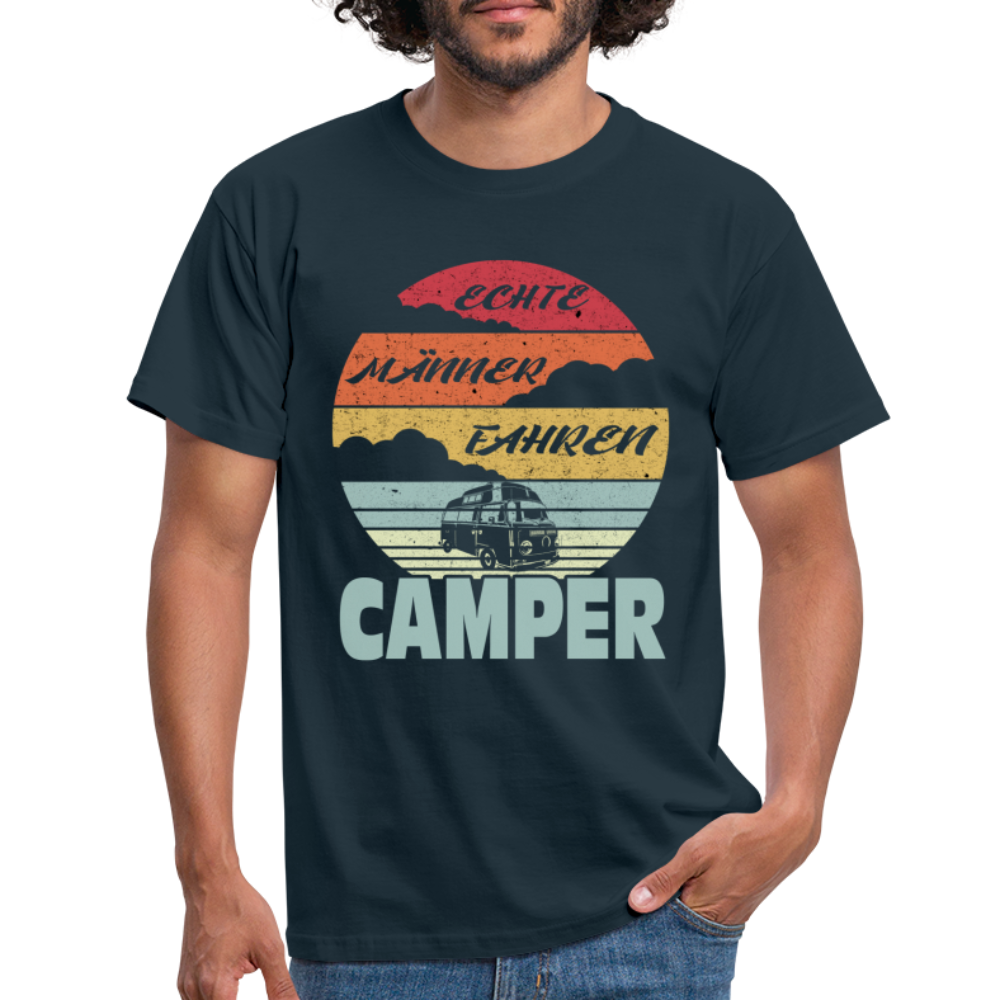 Wohnmobil Womo Echte Männer Fahren Camper Camping T-Shirt - Navy