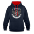 Biker Motorrad Totenkopf Böser Alter Mann Kontrast-Hoodie - Navy/Rot