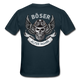 Biker Motorrad Totenkopf Böser Alter Mann Rückendruck T-Shirt - Navy
