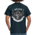 Biker Motorrad Totenkopf Böser Alter Mann Rückendruck T-Shirt - Navy