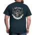 Biker Motorrad Totenkopf Böser Alter Mann Rückendruck T-Shirt - Navy