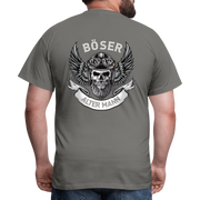 Biker Motorrad Totenkopf Böser Alter Mann Rückendruck T-Shirt - Graphit