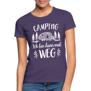 Camping Womo Wohnmobil Ich Bin Dann Mal Weg Camper Frauen T-Shirt - Dunkellila