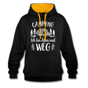 Camping Womo Wohnmobil Ich Bin Dann Mal Weg Kontrast-Hoodie - Schwarz/Gold