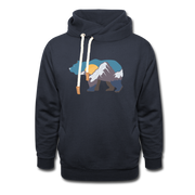 Bär Berge Sonnenaufgang Natur Wandern Camping Schalkragen Hoodie - Navy