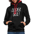 Leider Geil Lustiger Kontrast-Hoodie - Schwarz/Rot