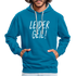 Leider Geil Lustiger Kontrast-Hoodie - Pfauenblau/Grau meliert